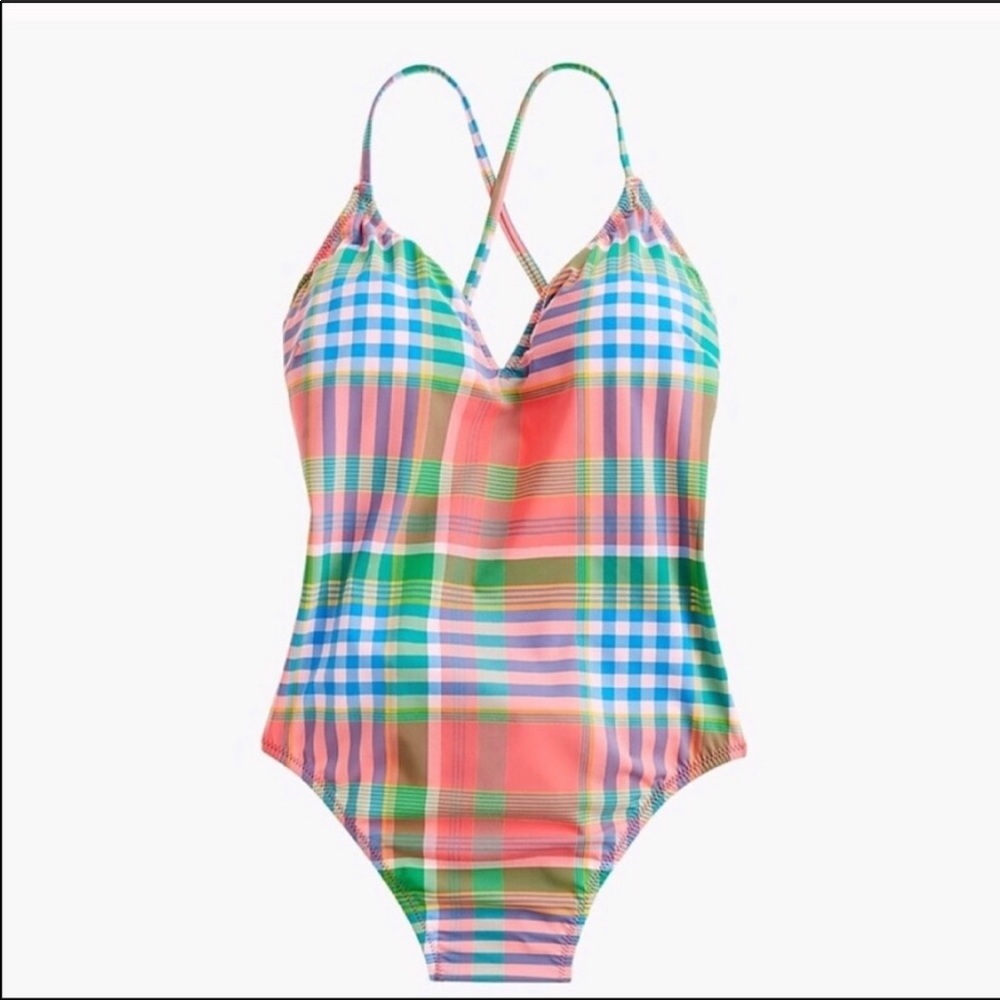 J.Crew Lace-up Back One-piece Swimsuit